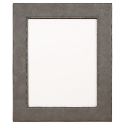 Personalized Laser Engraved 8" x 10" Gray Leatherette Photo Frame