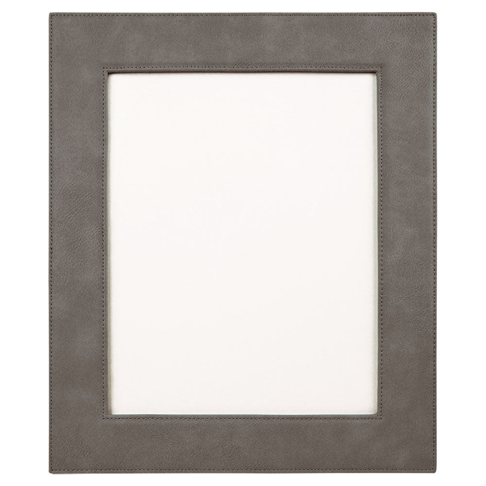 Personalized Laser Engraved 4" x 6" Gray Laserable Leatherette Photo Frame