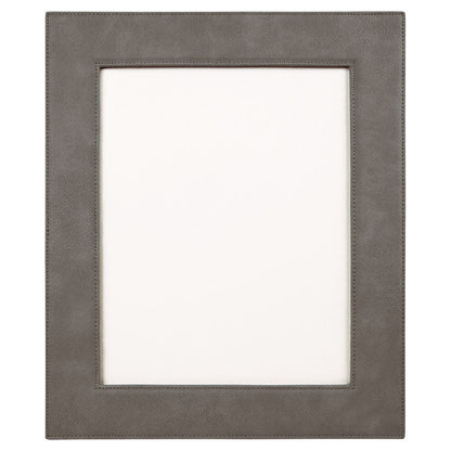 Personalized Laser Engraved 4" x 6" Gray Laserable Leatherette Photo Frame