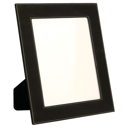 Personalized Laser Engraved 4" x 6" Black/Silver Laserable Leatherette Photo Frame