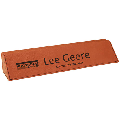 Personalized Laser Engraved 10 1/2" Rawhide Laserable Leatherette Desk Wedge