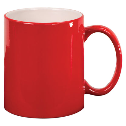 Personalized Laser Engraved 11 oz. Red Ceramic Round LazerMug