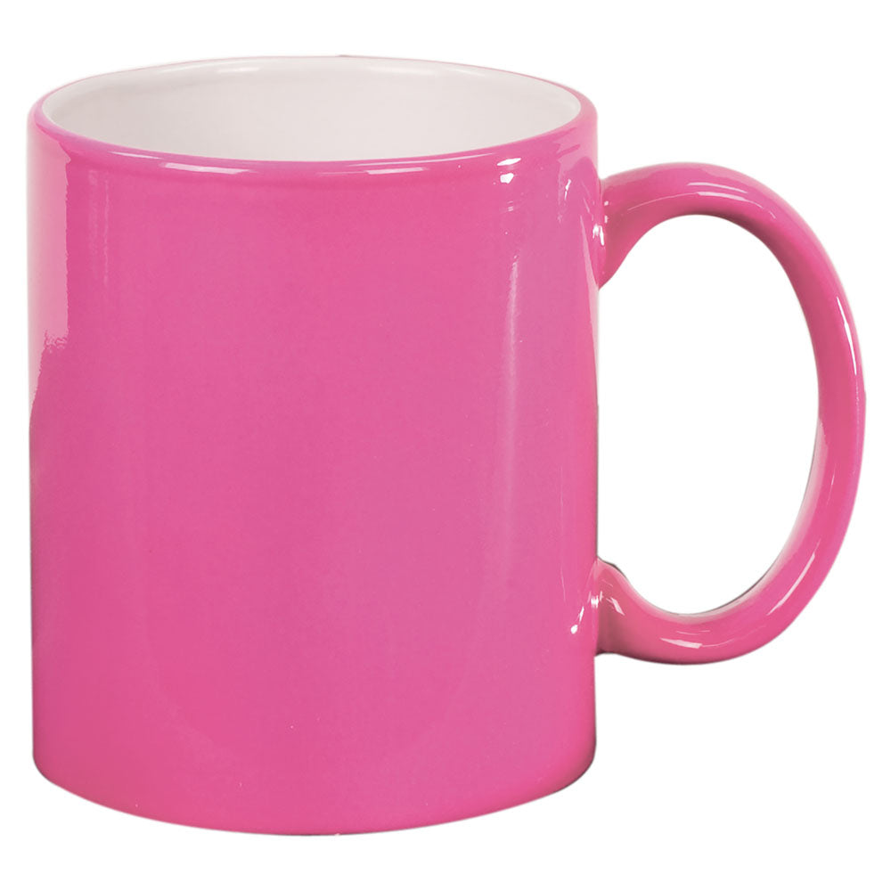 Personalized Laser Engraved 11 oz. Pink Ceramic Round LazerMug