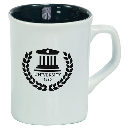 Personalized Laser Engraved 10 oz. White Ceramic Rounded Corner LazerMug