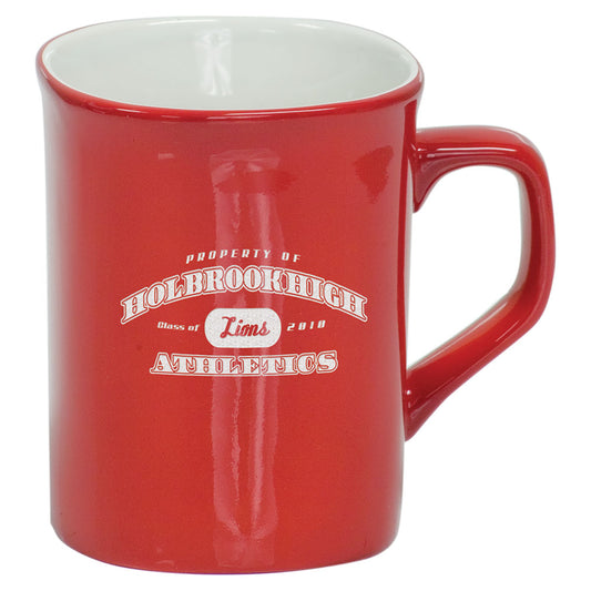 Personalized Laser Engraved 10 oz. Red Ceramic Rounded Corner LazerMug