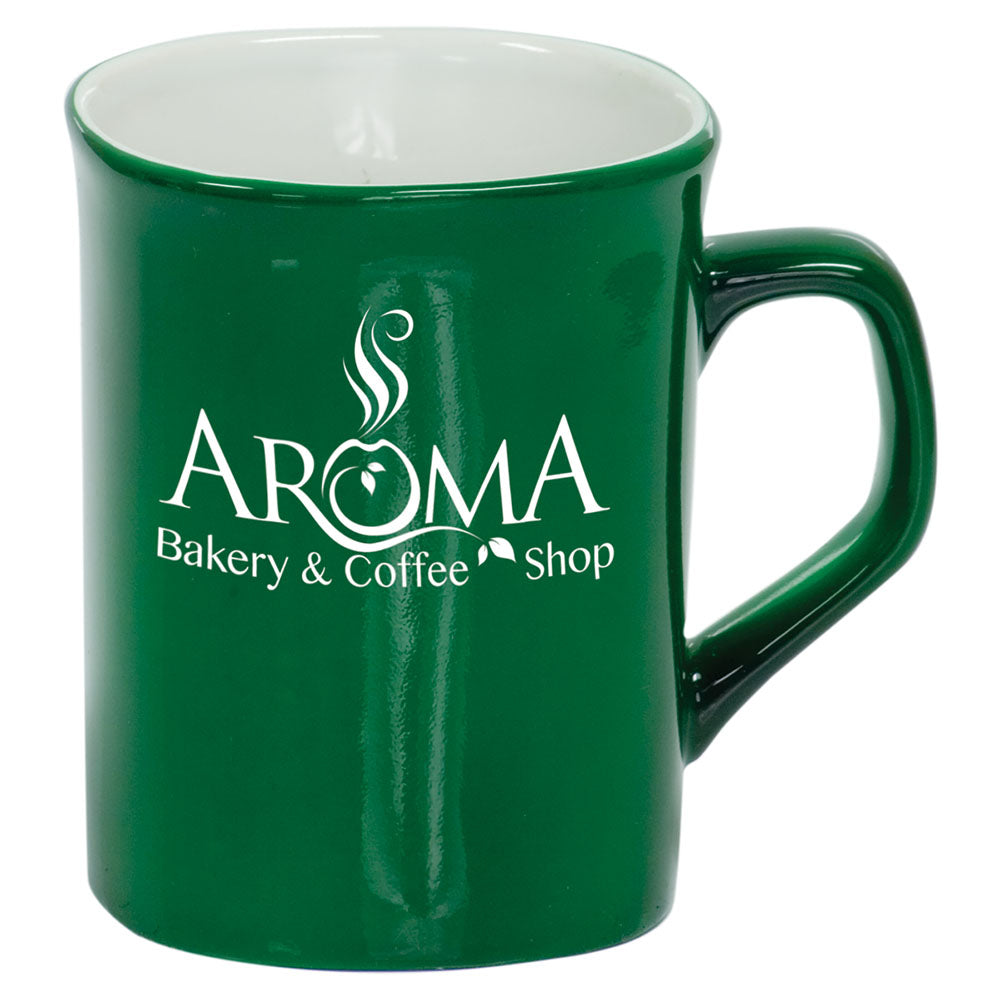 Personalized Laser Engraved 10 oz. Green Ceramic Rounded Corner LazerMug