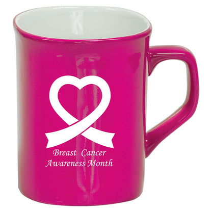 Personalized Laser Engraved 10 oz. Pink Ceramic Rounded Corner LazerMug