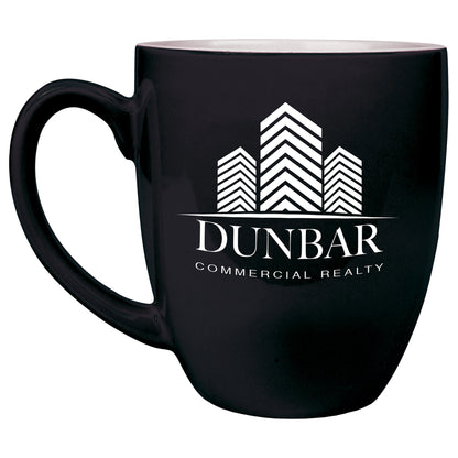 Personalized Laser Engraved  16 oz. Black Ceramic Bistro Mug