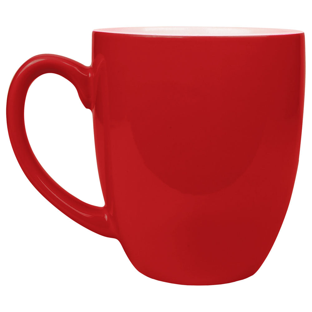 Personalized Laser Engraved 16 oz. Red Ceramic Bistro LazerMug