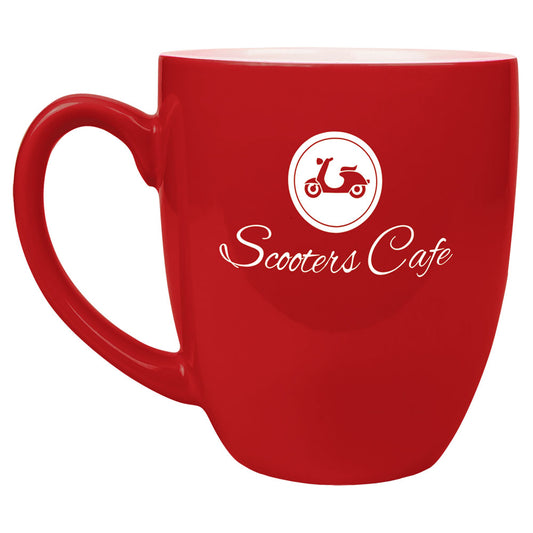 Personalized Laser Engraved 16 oz. Red Ceramic Bistro LazerMug