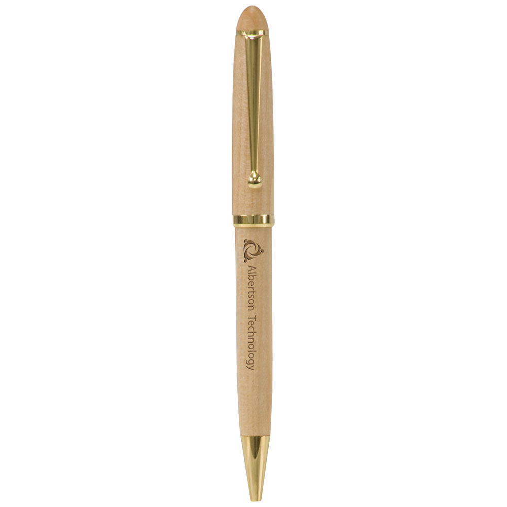 Personalized Laser Engraved Wide Maple Ballpoint Pen