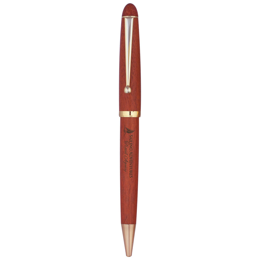 Personalized Laser Engraved Wide Rosewood Ballpoint Pen