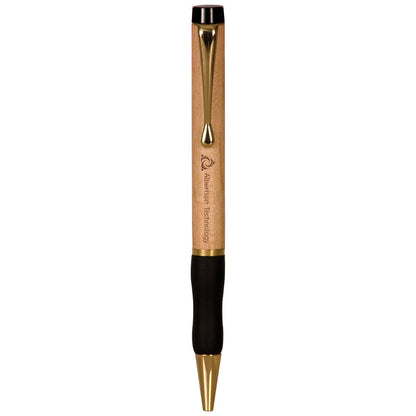 Personalized Laser Engraved Wide Maple Pen with Gripper