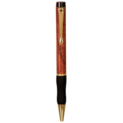 Personalized Laser Engraved Wide Rosewood Pen with Gripper