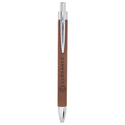 Personalized Laser Engraved Dark Brown  Leatherette Pen