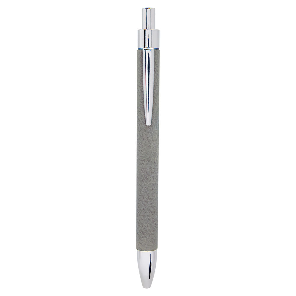 Personalized Laser Engraved Gray  Leatherette Pen