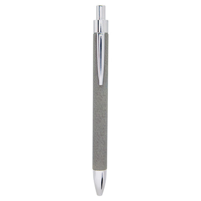 Personalized Laser Engraved Gray  Leatherette Pen