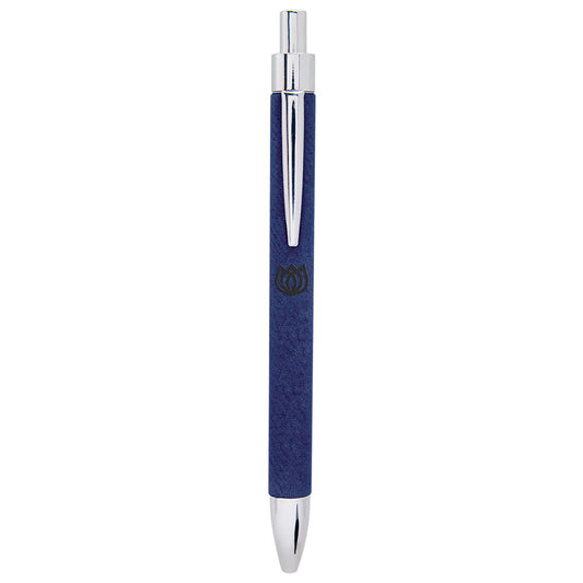 Personalized Laser Engraved Blue/Black  Leatherette Pen