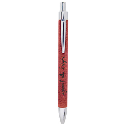 Personalized Laser Engraved Rose  Leatherette Pen