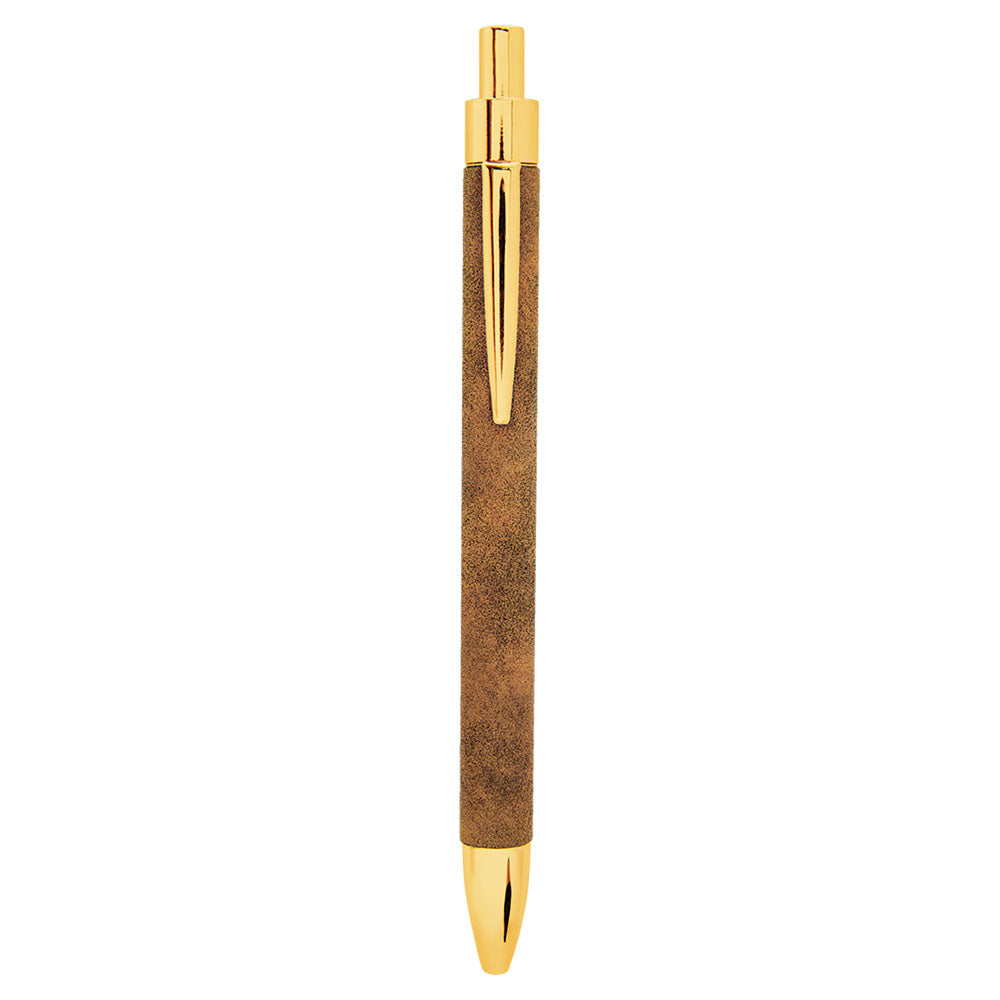 Personalized Laser Engraved Rustic/Gold  Leatherette Pen