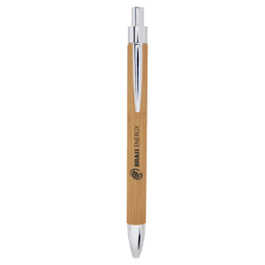  Personalized Laser Engraved Bamboo Leatherette Pen