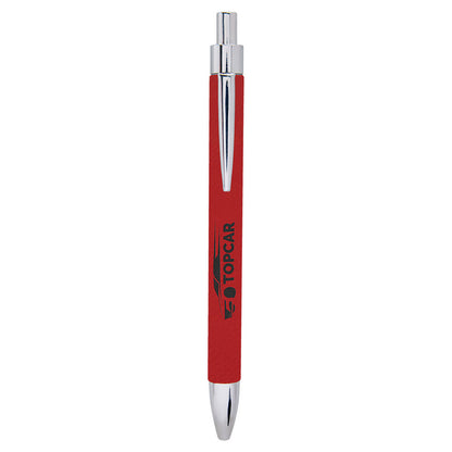 Personalized Laser Engraved Red  Leatherette Pen