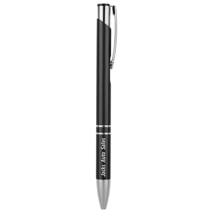 Personalized Laser Engraved Black with Silver Trim  Pen