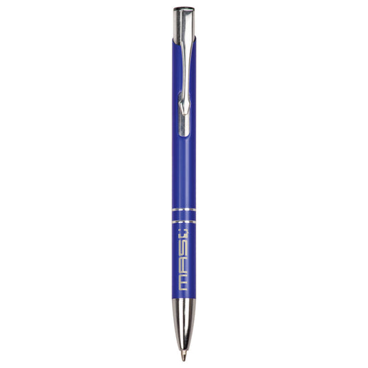 Personalized Laser Engraved Blue with Silver Trim  Pen