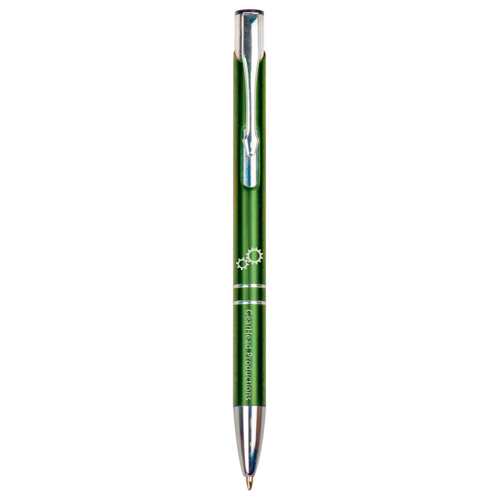 Personalized Laser Engraved Green with Silver Trim  Pen