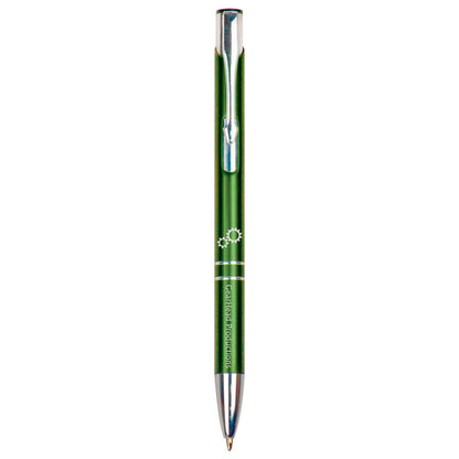 Personalized Laser Engraved Green with Silver Trim  Pen