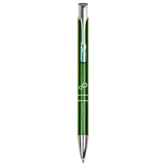 Personalized Laser Engraved Green with Silver Trim  Pen