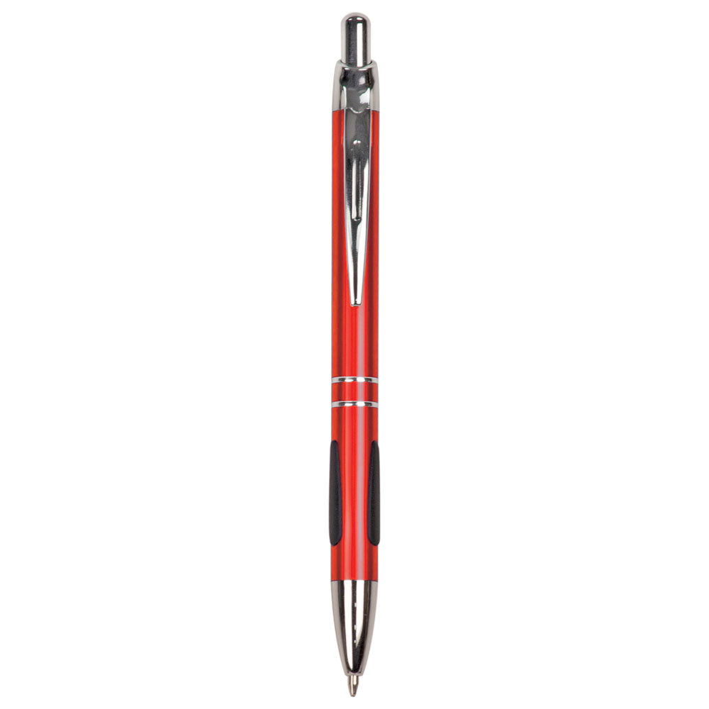 Personalized Laser Engraved Red with Silver Trim  Pen with Gripper