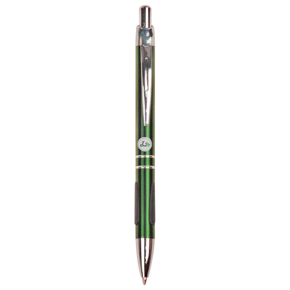 Personalized Laser Engraved Green with Silver Trim  Pen with Gripper