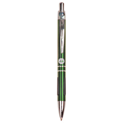 Personalized Laser Engraved Green with Silver Trim  Pen with Gripper