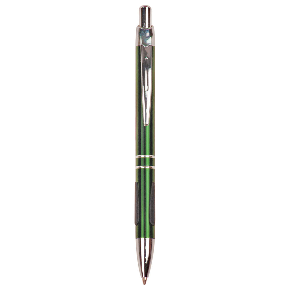 Personalized Laser Engraved Green with Silver Trim  Pen with Gripper