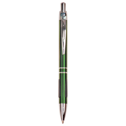 Personalized Laser Engraved Green with Silver Trim  Pen with Gripper