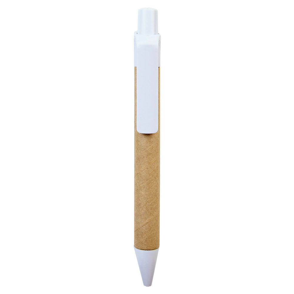 Personalized Laser Engraved Recycled Paper Pen with White Trim