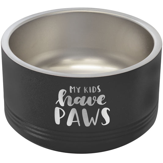 Personalized Laser Engraved Polar Camel 18 oz. Small Black Pet Bowl