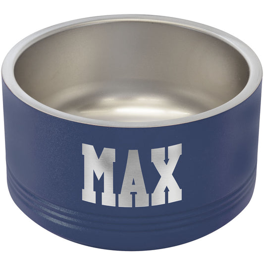 Personalized Laser Engraved Polar Camel 18 oz. Small Navy Blue Pet Bowl