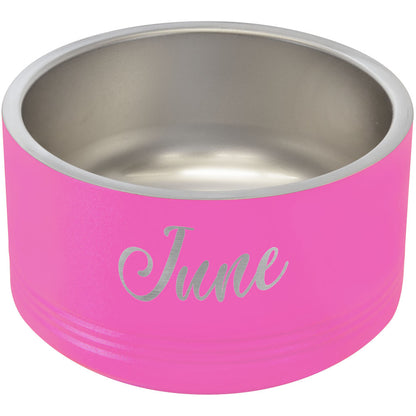 Personalized Laser Engraved Polar Camel 18 oz. Small Pink Pet Bowl