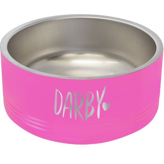 Personalized Laser Engraved Polar Camel 32 oz. Medium Pink Pet Bowl