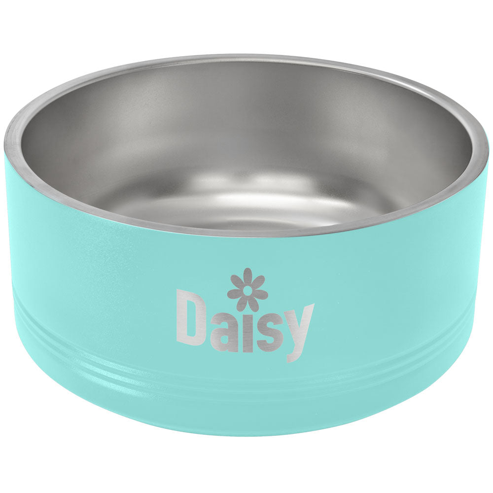 Personalized Laser Engraved Polar Camel 64 oz. Large Teal Pet Bowl