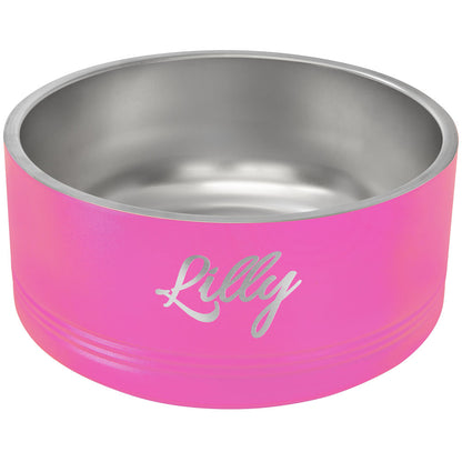 Personalized Laser Engraved Polar Camel 64 oz. Large Pink Pet Bowl