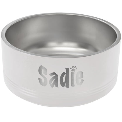 Personalized Laser Engraved Polar Camel 64 oz. Large White Pet Bowl