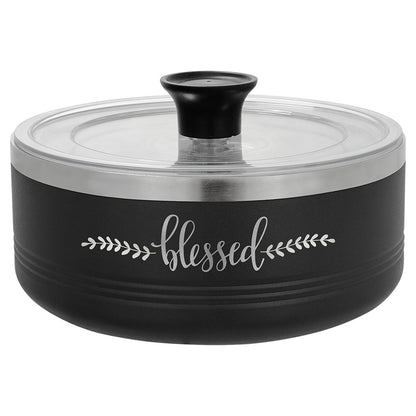 Personalized Laser Engraved Polar Camel Black 1 1/4 Quart Serving Bowl with Lid