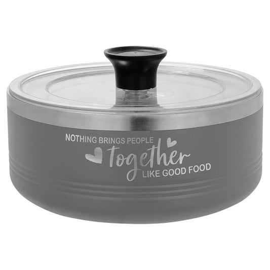 Personalized Laser Engraved Polar Camel Gray 1 1/4 Quart Serving Bowl with Lid