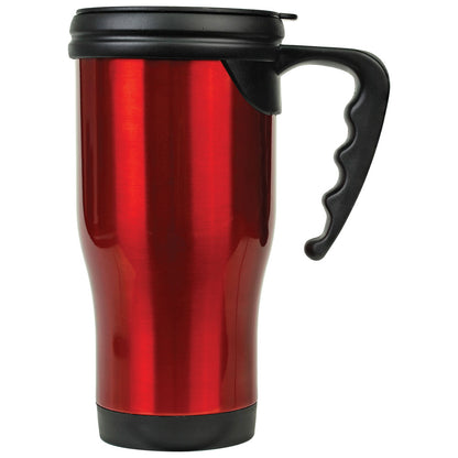 Personalized Laser Engraved 14 oz. Red  Stainless Steel Travel Mug with Handle