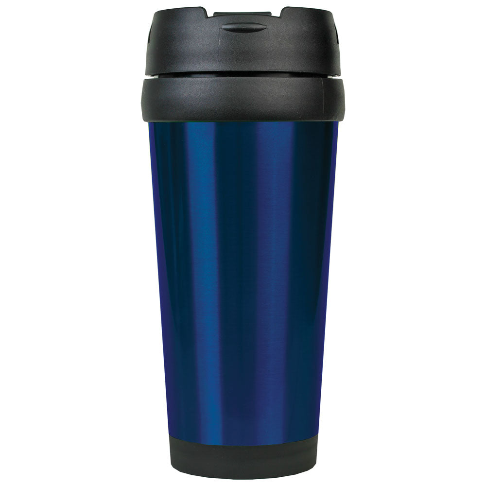 Personalized Laser Engraved 16 oz. Blue  Stainless Steel Travel Mug without Handle