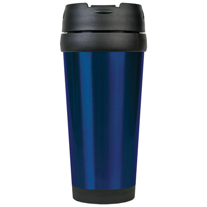 Personalized Laser Engraved 16 oz. Blue  Stainless Steel Travel Mug without Handle