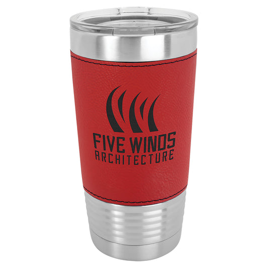 Personalized Laser Engraved  Red 20 oz. Polar Camel Leatherette Grip Tumbler